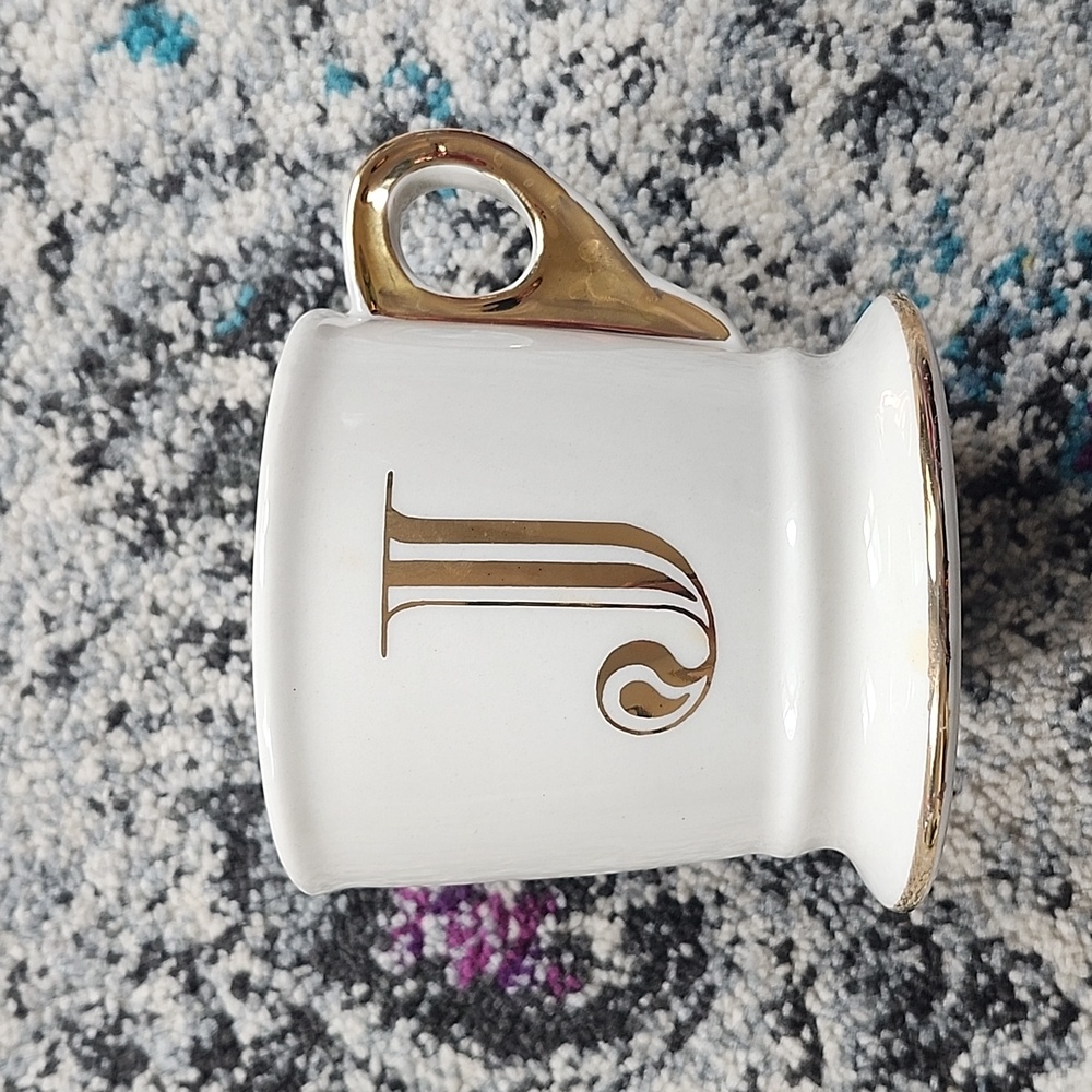 Gold Monogram J Mug